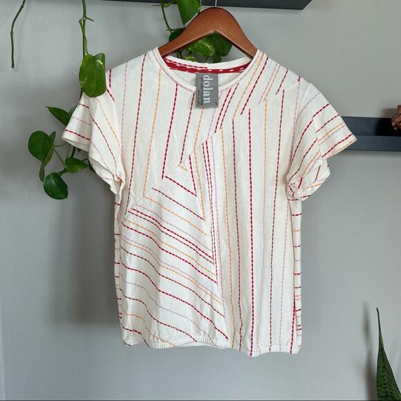 Anthropologie Dolan Striped Asymmetrical Tee - Picture 2 of 5